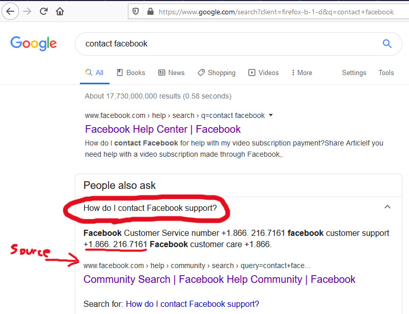 Facebook Support Number