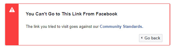 Facebook link blocked