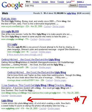 Google search ranking image